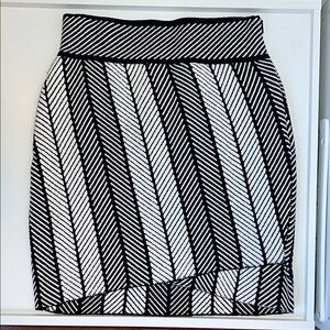 MAJE KNITTED Black and White Striped Women's Skirt size 3